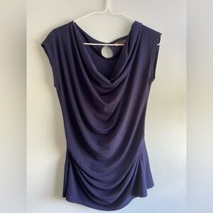 Navy blue short-sleeved top by New York & Company; size S
